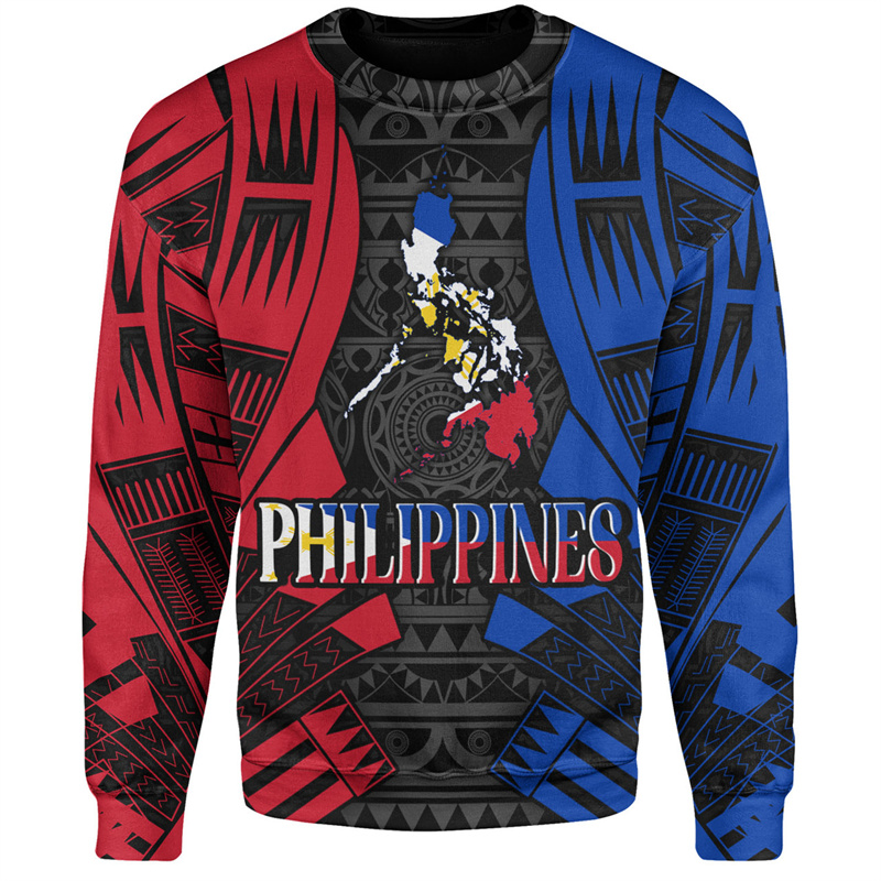 Men'S Fashion Philippines - メンズ長袖ラウンドネック原宿スウェットシャツ,3Dプリント,フラッグエンブレム,グラフィックプルオーバー,子供服