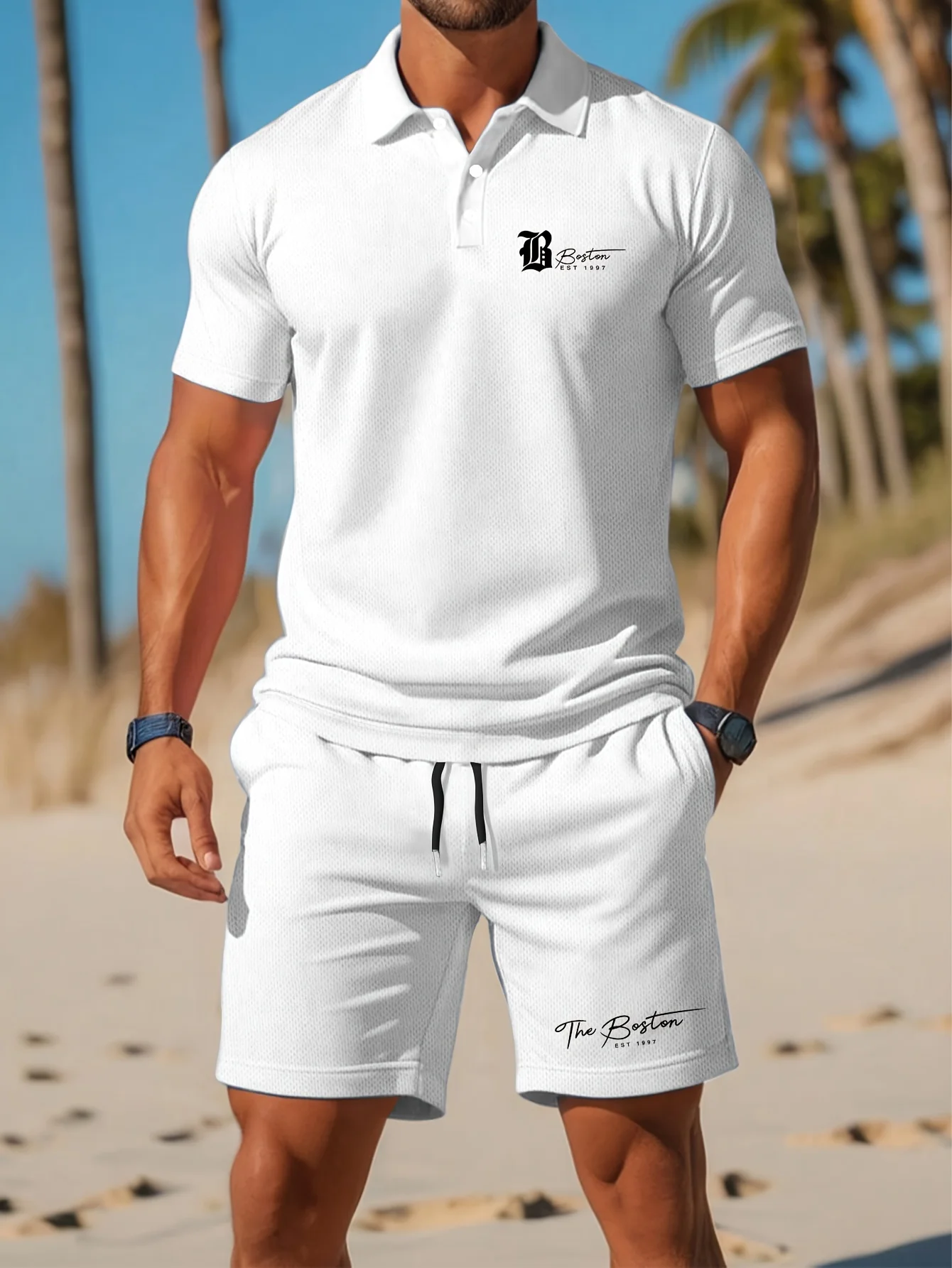 Men'S Fashion Advice - 夏の新作メンズポロシャツセット カジュアルスポーティー クールでおしゃれ スリムフィット 通気性のある無地 半袖ショートパンツセット