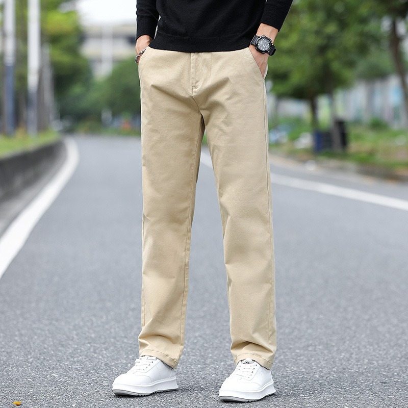 Chino Pants Men - メンズミッドウエストストレートレッグ軽量しわになりにくい多ポケットカジュアルチノパンツ
