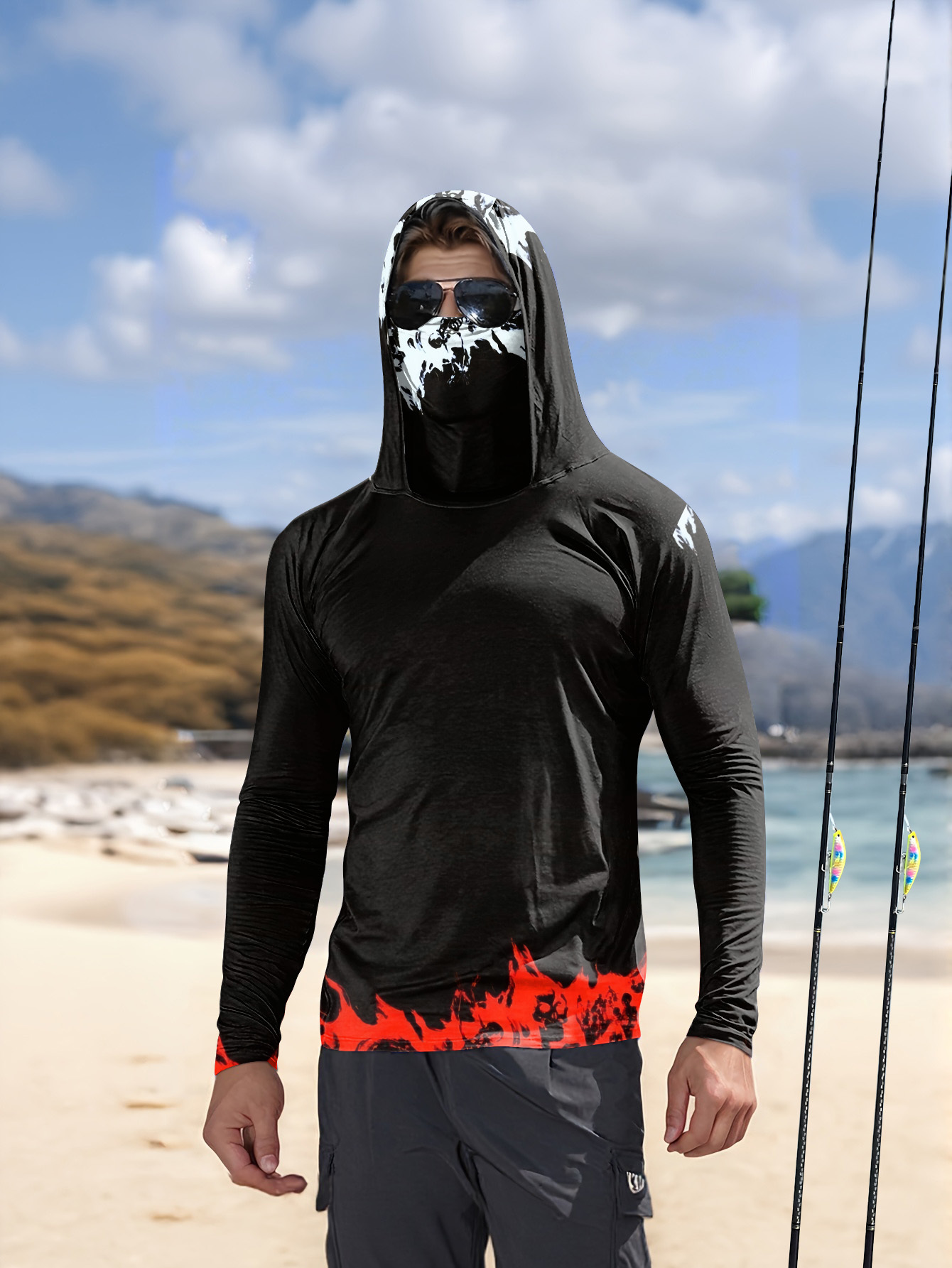 Men'S Fashion Trends 2025 - 男性フード付き釣りシャツ長袖釣り服釣り t シャツ uv 保護釣りシャツ釣りアパレル速乾性