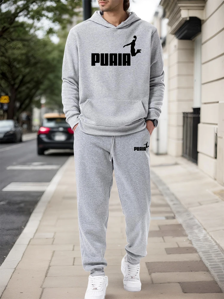 Men'S Fashion Pants - メンズセット/パーカー/パンツ 2026秋冬 カジュアルスポーツ フード付きプルオーバー＆スウェットパンツ アーバンファッション スポーツウェア