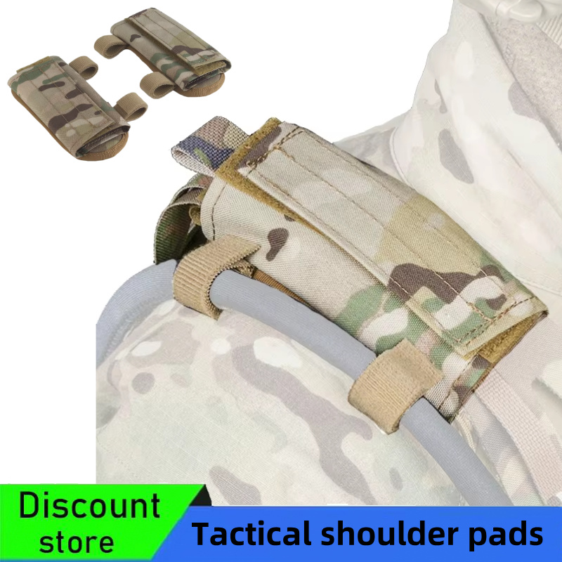 Tactical Vest Men - タクティカルベスト用ショルダーストラップ、メッシュパッド入りクッションショルダーパッド、ハンティングベストやSPCタクティカルベストアクセサリーに適しています。