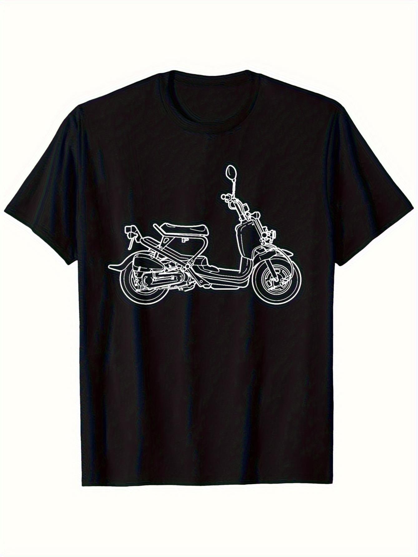 Mens Fashion In The 50S - メンズヴィンテージピアジオバイクTシャツ - 50年代60年代のレトロなイタリアロゴデザイン、通気性のある半袖ラウンドネックTシャツ、バイク愛好家、カジュアルストリートウェア、コレクターに最適（大人サイズ）