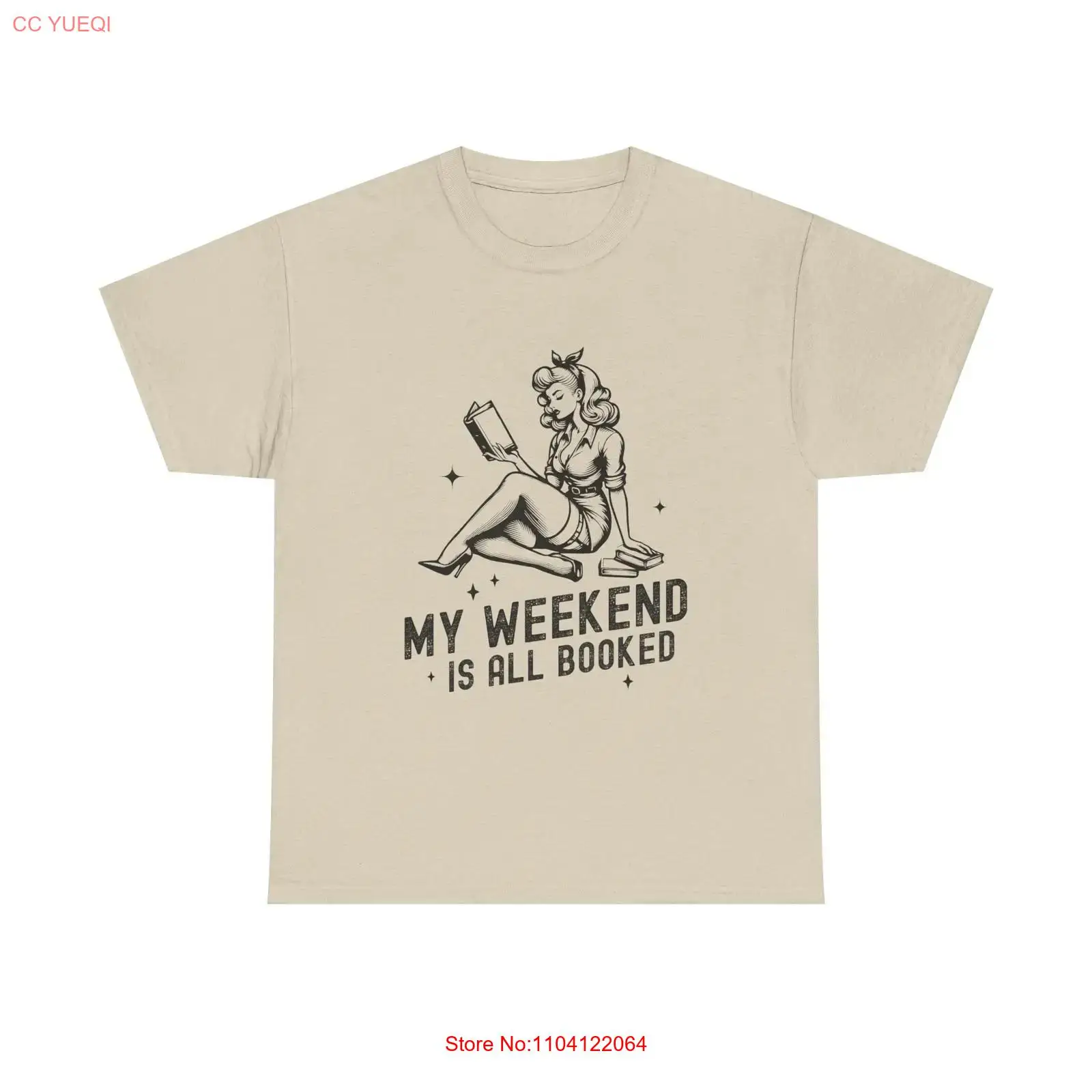 Mens Fashion In The 50S - ヴィンテージブックラバートップスレトロ読書50年代カレンダーガールヴィンテージウォッシュドファッションスタイリッシュ多用途グラフィックストリートウェア