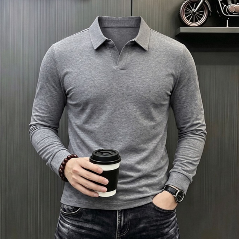 Men'S Fashion Trends 2025 - メンズビジネスカジュアル長袖Tシャツ春秋快適通気性作業服トップフォーマルな機会に最適ポロシャツ男性用