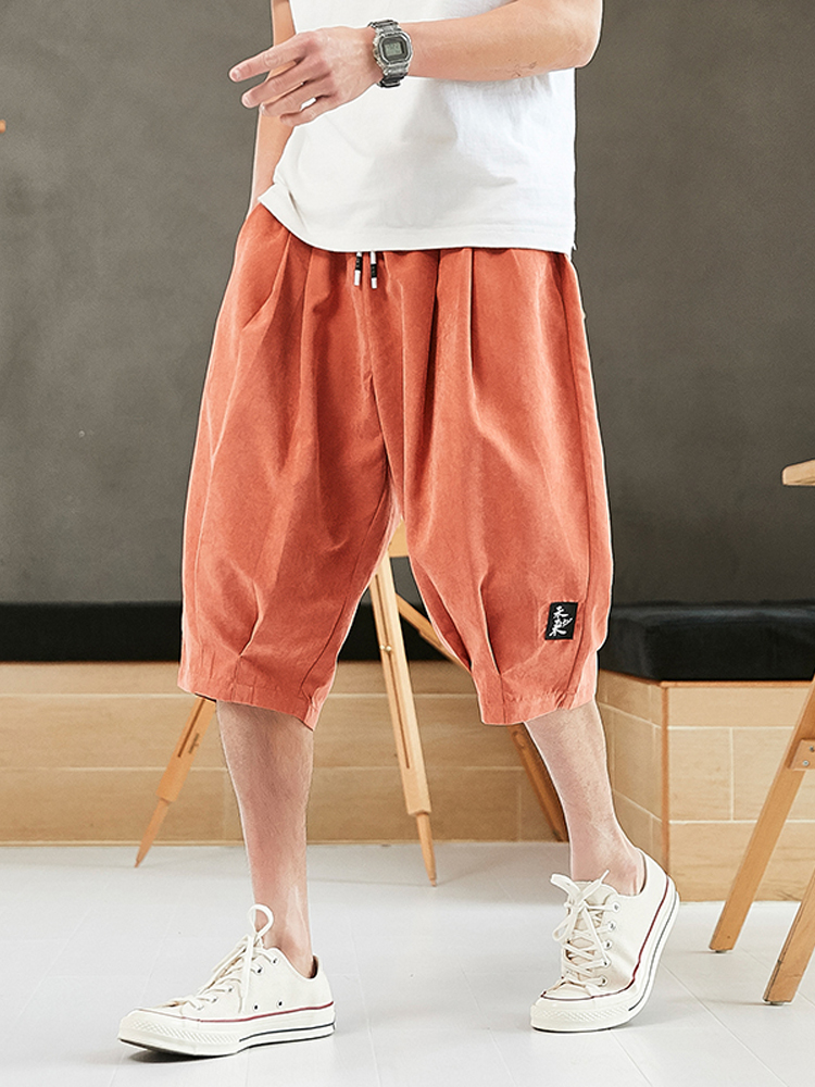 Chino Pants Men - プラスサイズの夏のハーレムパンツ男性ショートジョガー中国風ふくらはぎ丈カジュアルだぶだぶのパンツ男性カプリパンツ 8XL