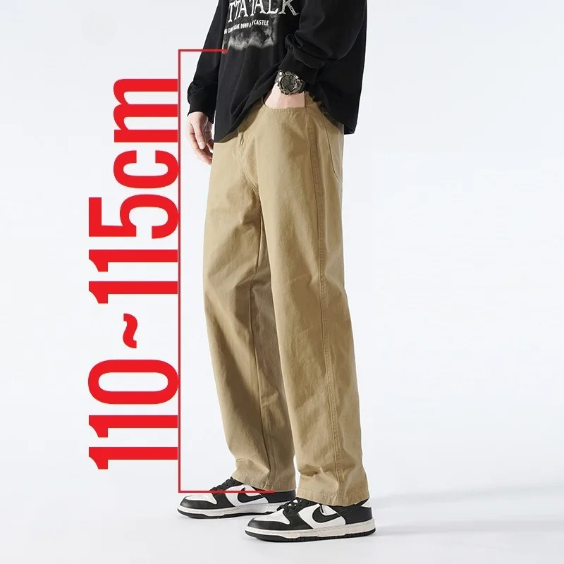 Chino Pants Men - 115 110 センチメートル長さ背の高い男性パンツストレートチノズボン男性夏綿 100 エクストラロング脚長 200