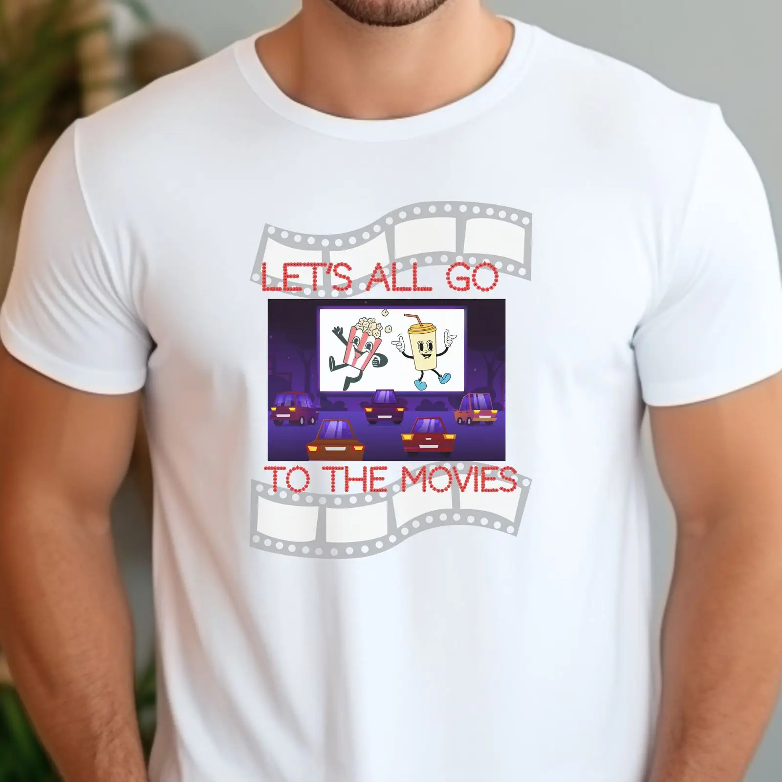 Mens Fashion In The 50S - レトロドライブイン映画Tシャツ ヴィンテージ50年代スタイル シネマヴィンテージ ウォッシュ加工 ストレッチ素材 多用途