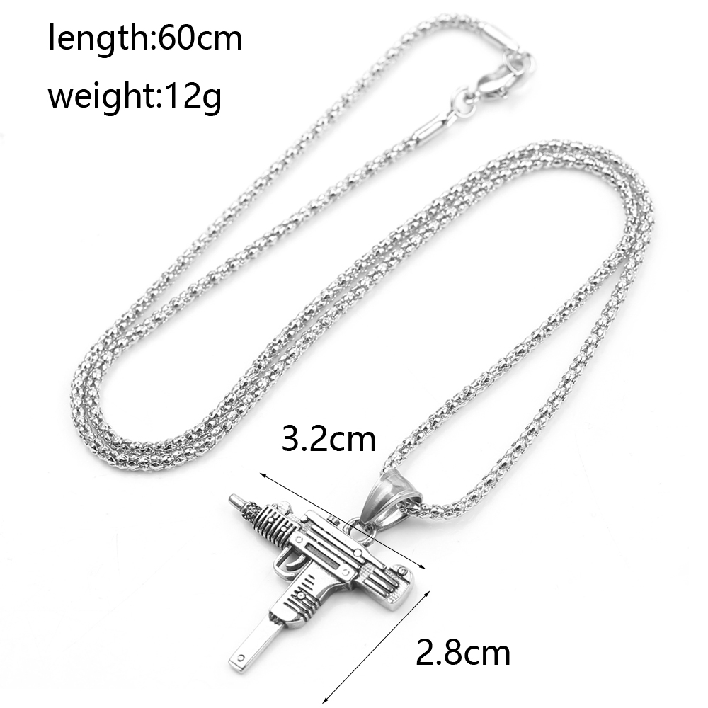 パンク・ウジ・ピストル・マシンガン・ネックレス・ペンダント  - Men'S Fashion Necklaces のレビューと価格