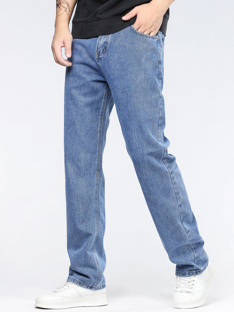 メンズ韓国ファッションバギージーンズ クラシック オールマッ - Men'S Fashion Grey Jeans のレビューと価格