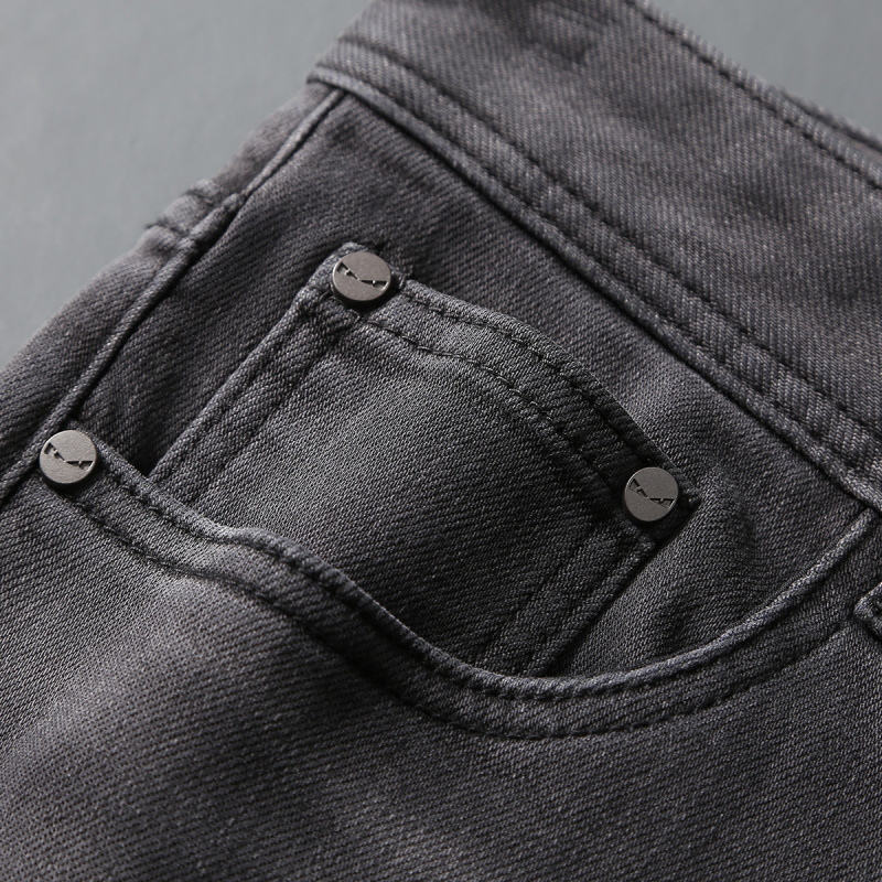 2025 秋の新トレンドブランドジーンズメンズスモークグレー - Men'S Fashion Grey Jeans のレビューと価格