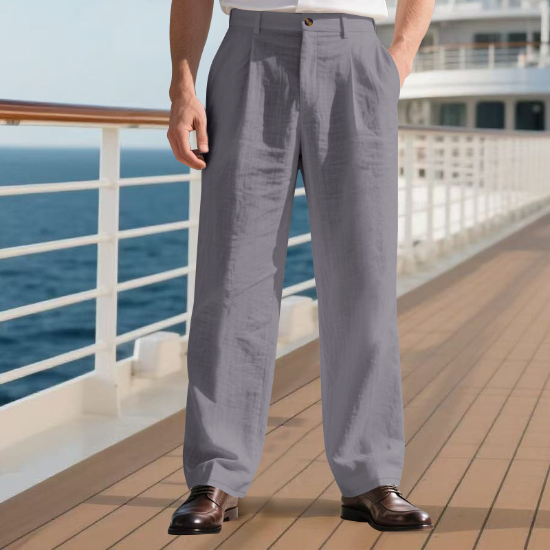 メンズハイウエストプリーツドレスパンツストレートレッグルーズ - Chino Pants Men のレビューと価格