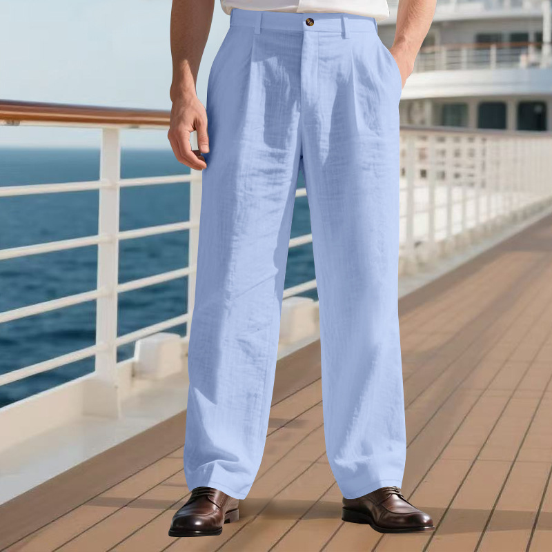 メンズハイウエストプリーツドレスパンツストレートレッグルーズ - Chino Pants Men のレビューと価格