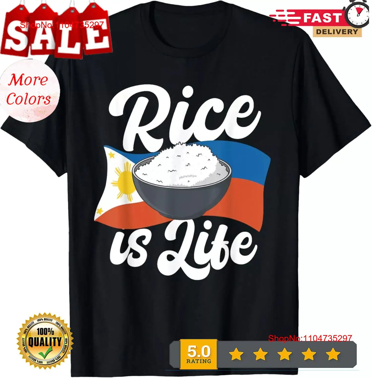 米は人生フィリピン料理誇りフィリピン国旗 Tシャツヴィンテー - Men'S Fashion Philippines のレビューと価格
