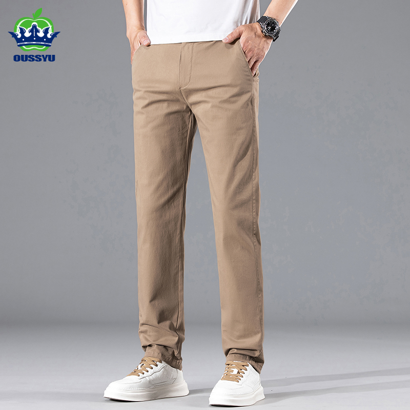 ブランド服 春夏 メンズ カジュアル 97%コットン ストレ - Chino Pants Men のレビューと価格