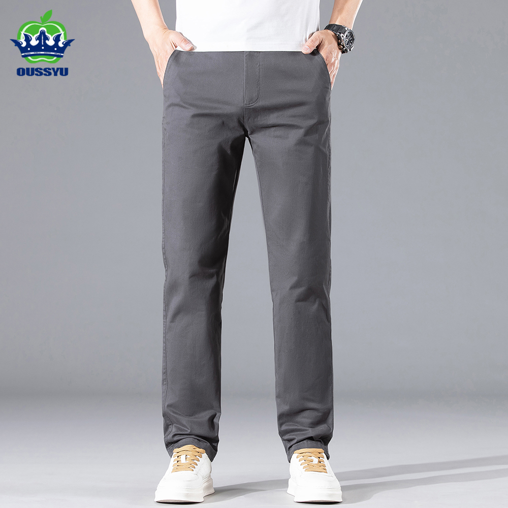 ブランド服 春夏 メンズ カジュアル 97%コットン ストレ - Chino Pants Men のレビューと価格