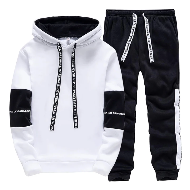 トラックスーツ男性用カジュアルフード付きスウェットシャツアウ - Men'S Fashion Pants のレビューと価格