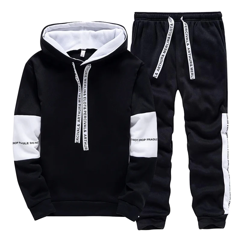 トラックスーツ男性用カジュアルフード付きスウェットシャツアウ - Men'S Fashion Pants のレビューと価格