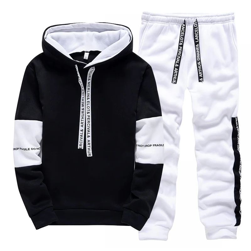 トラックスーツ男性用カジュアルフード付きスウェットシャツアウ - Men'S Fashion Pants のレビューと価格