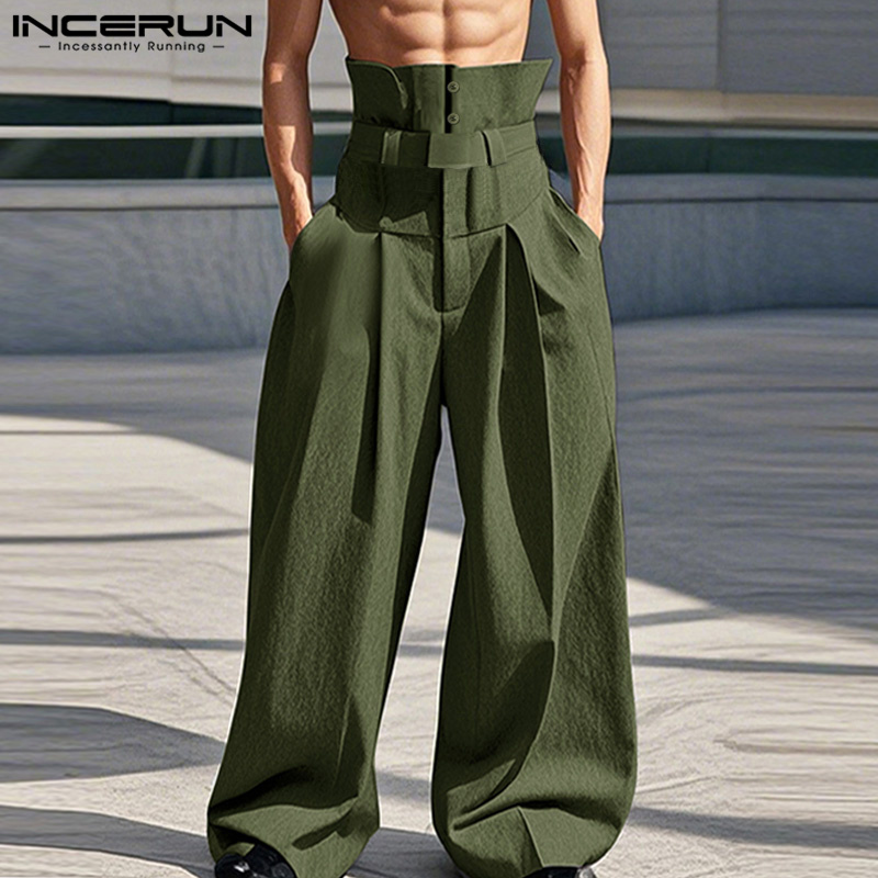 インセルン-メンズハイウエストロングパンツ,カジュアル,ソリ - Chino Pants Men のレビューと価格