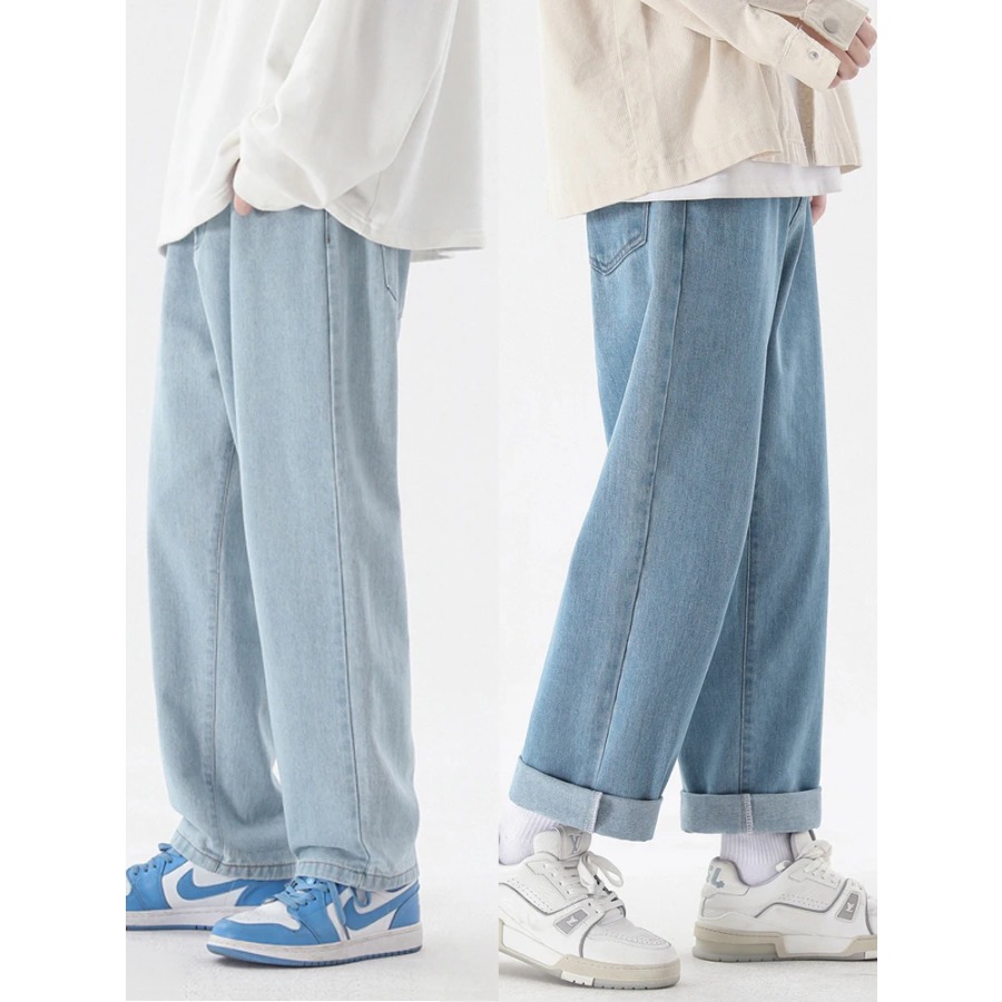 2026 新韓国ファッションメンズカジュアル足首丈ジーンズク - Men'S Fashion Grey Jeans のレビューと価格