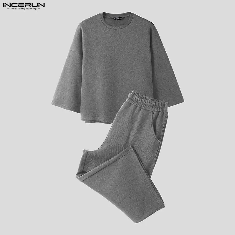 INCERUN メンズセット ソリッドカラー バギー 3/4 - Men'S Fashion Pants のレビューと価格