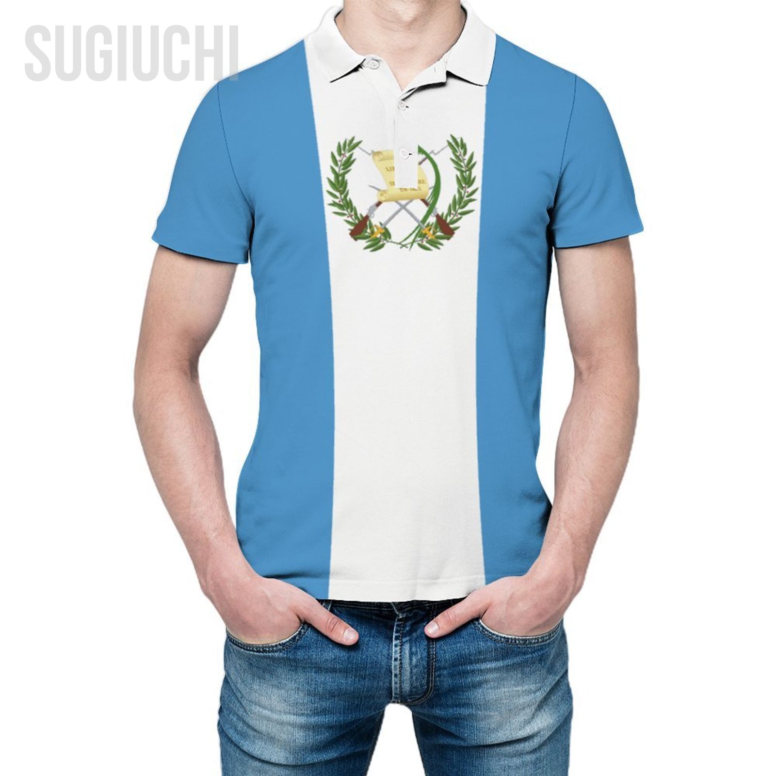 ユニセックスポロシャツ グアテマラ国旗 3Dプリント メンズ - Men'S Fashion Guatemala のレビューと価格