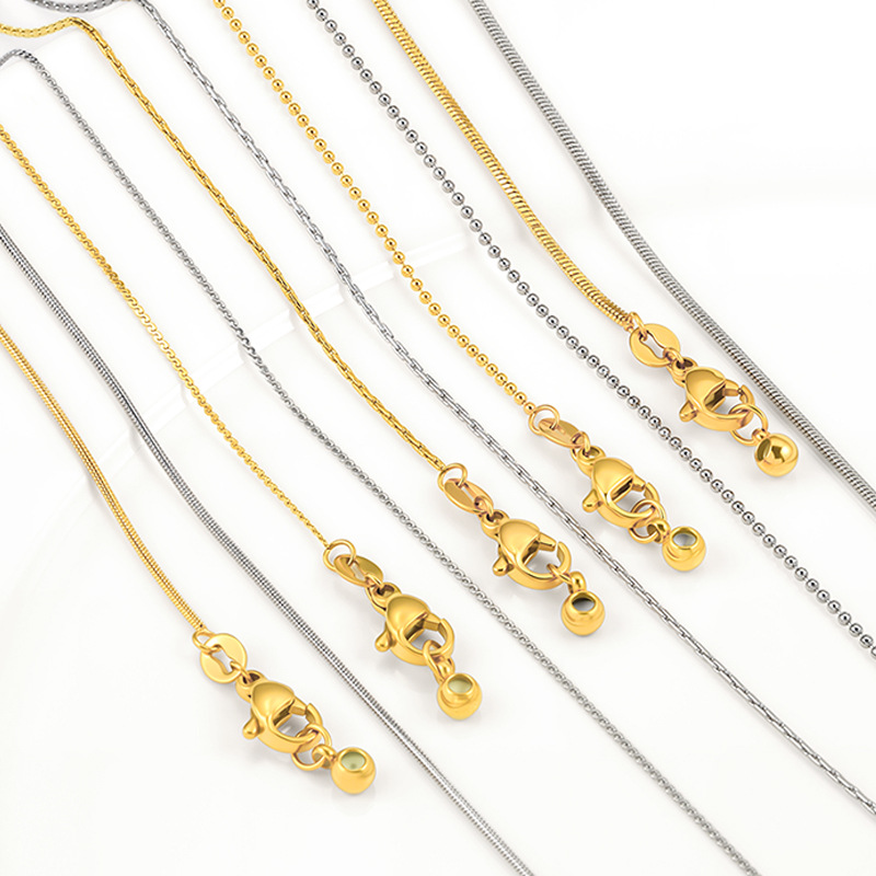 チタン鋼ユニバーサル調整可能チェーンDIYジュエリービーズペ - Men'S Fashion Necklaces のレビューと価格