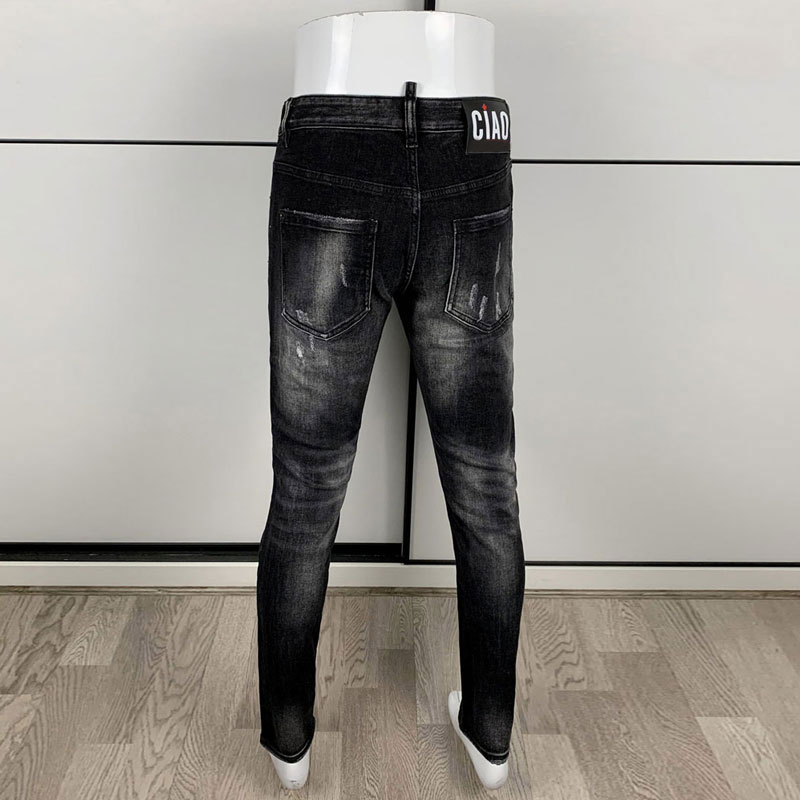 ストリートファッションメンズタイトブラックグレージーンズレト - Men'S Fashion Grey Jeans のレビューと価格