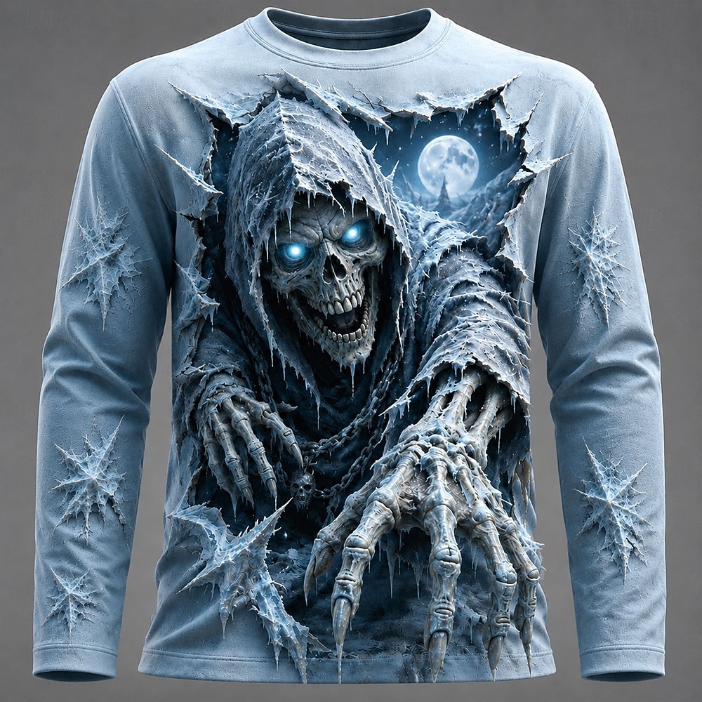 ハロウィン男性 3D グラフィックプリント長袖 Tシャツゴシ - Men'S Fashion Trends 2025 のレビューと価格