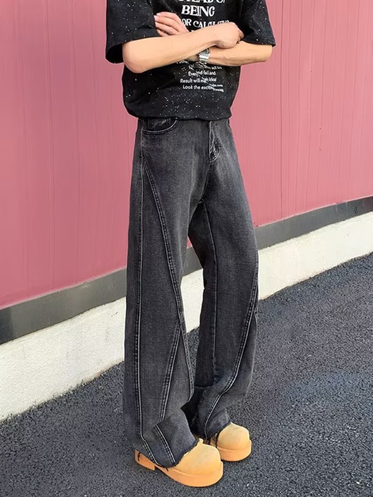 2026 パンタロン Y2K ファッション黒グレースリムスタ - Men'S Fashion Grey Jeans のレビューと価格