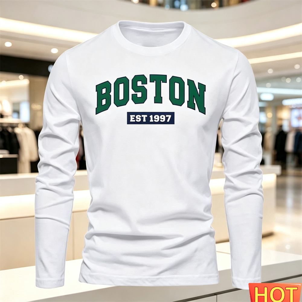 秋夏メンズ長袖 Tシャツレターパターンラウンドネック Tシャ - Men'S Fashion Advice のレビューと価格