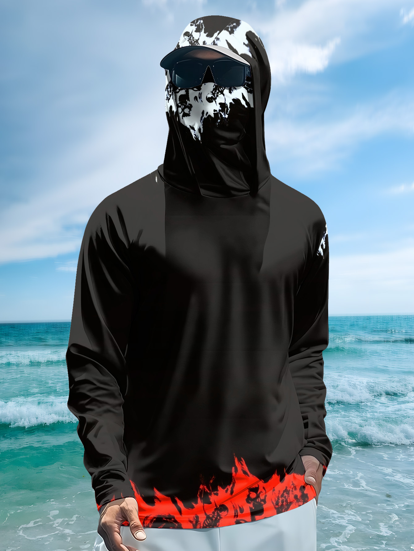 男性フード付き釣りシャツ長袖釣り服釣り t シャツ uv 保 - Men'S Fashion Trends 2025 のレビューと価格