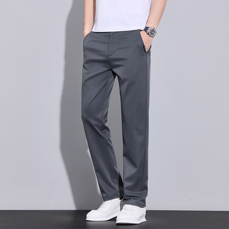 夏薄いメンズカジュアルパンツツイル生地弾性ウエストビジネスス - Chino Pants Men のレビューと価格