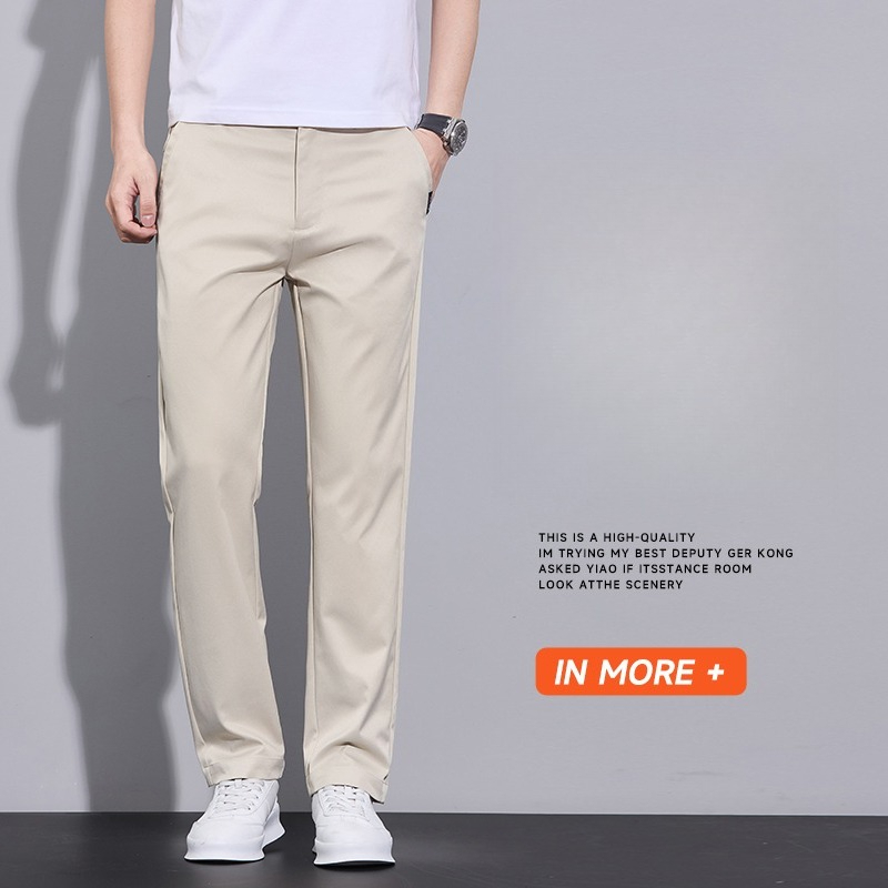 夏薄いメンズカジュアルパンツツイル生地弾性ウエストビジネスス - Chino Pants Men のレビューと価格