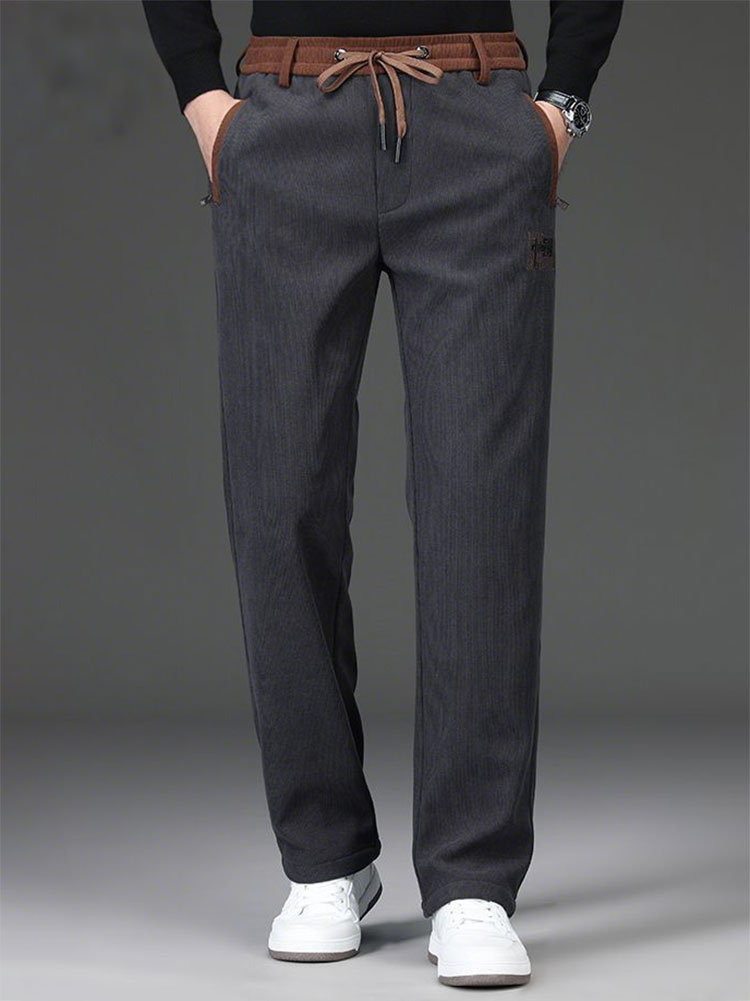 フリース厚手冬用チノパンツメンズコーデュロイワークストレート - Chino Pants Men のレビューと価格
