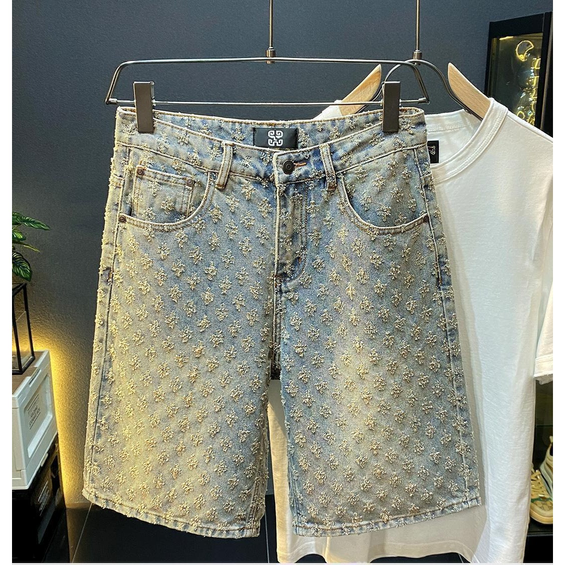 夏のハイストリートデニムショーツ メンズカジュアルジーンズシ - Jeans Pants Fashion Men のレビューと価格