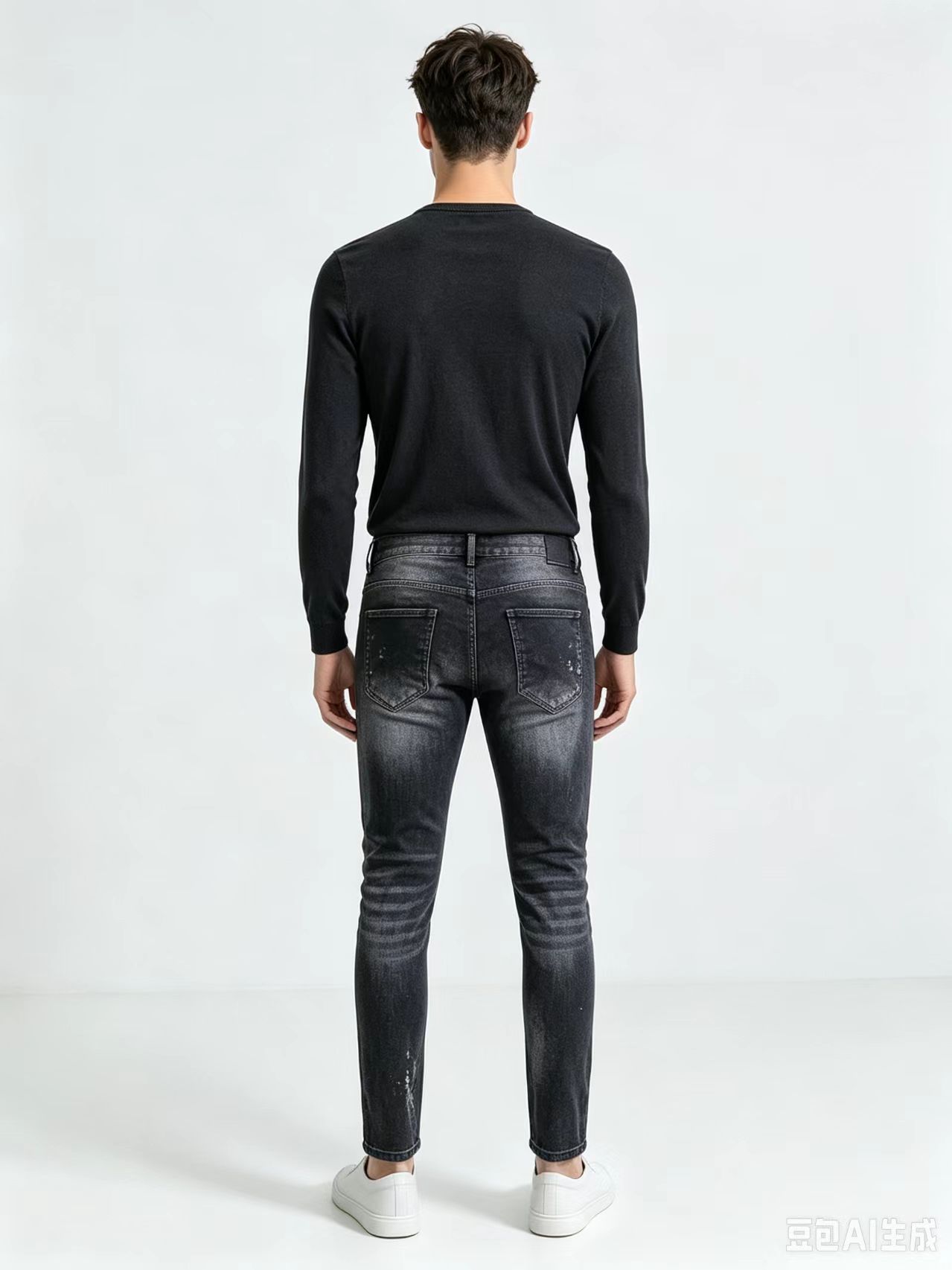 メンズハイストリートヒップホップグラフィティスクラッチウォッ - Men'S Fashion Grey Jeans のレビューと価格