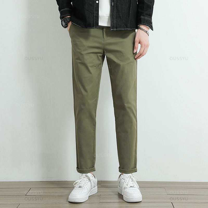 2026年秋 カーキチノカジュアルパンツ メンズ 97%コッ - Chino Pants Men のレビューと価格