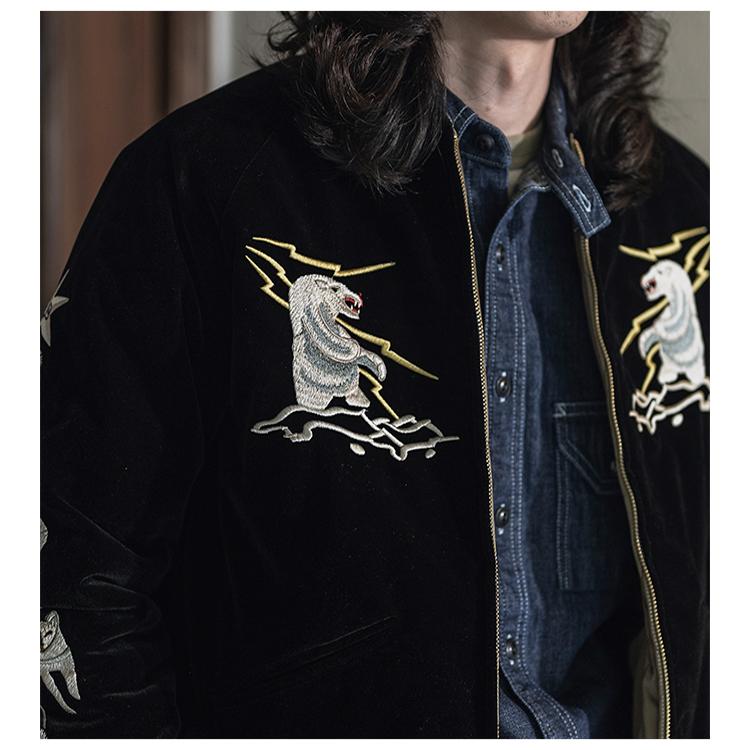 両面着用可能な刺繍入りベルベットジャケット、アラスカ50年代 - Mens Fashion In The 50S のレビューと価格