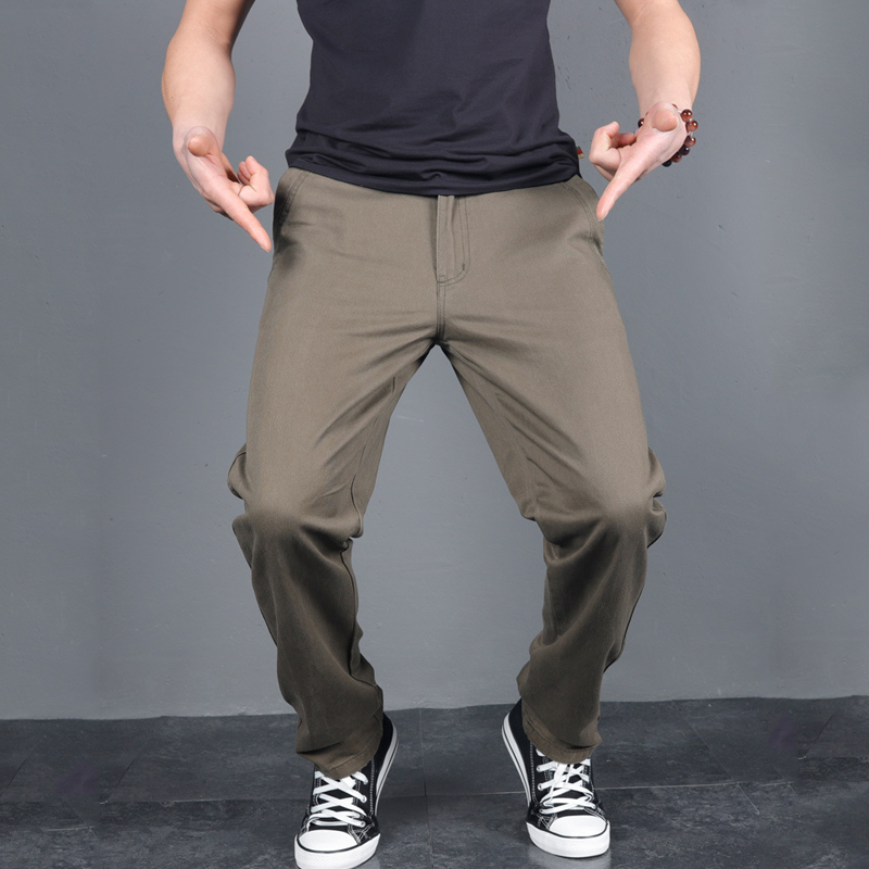 新メンズ春秋のソリッドカジュアルパンツコットンスリムフィット - Chino Pants Men のレビューと価格