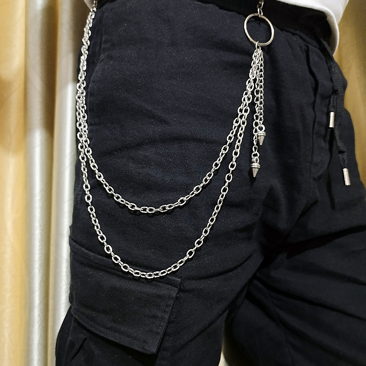 パンクストリートキーホルダーウエストチェーン-ゴシックムーン - Jeans Pants Fashion Men のレビューと価格