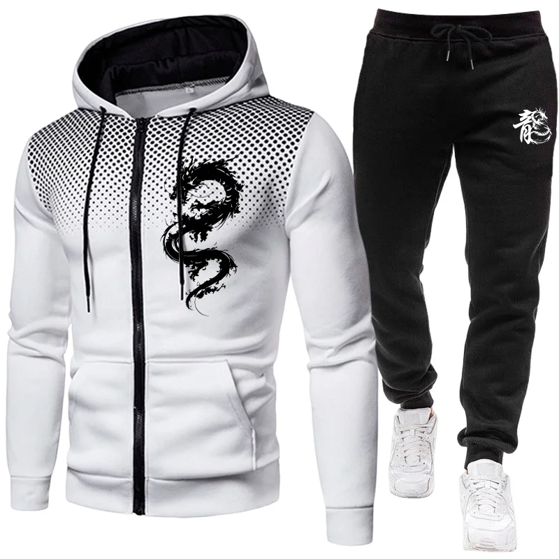 メンズパリドラゴン柄ファッションプリントセットアップ ツーピ - Paris Men'S Fashion のレビューと価格