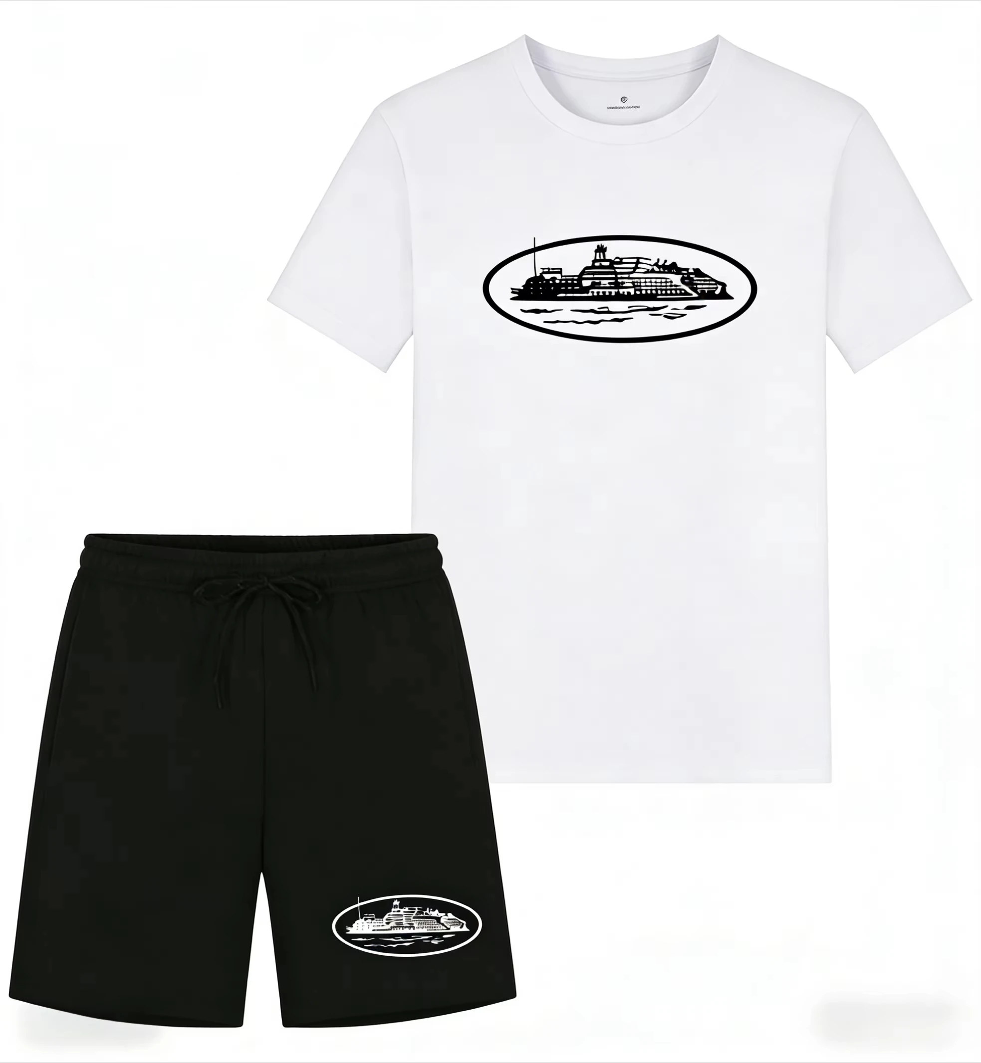 2026年夏新作 小型ボートプリント ツーピースTシャツ＆シ - Men'S Fashion Advice のレビューと価格