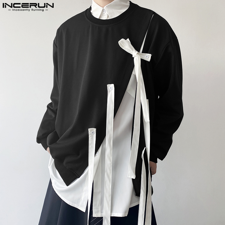 インセルン-男性用ラウンドネック韓国スタイルセーター,長袖セ - Men Fashion Korean Style のレビューと価格