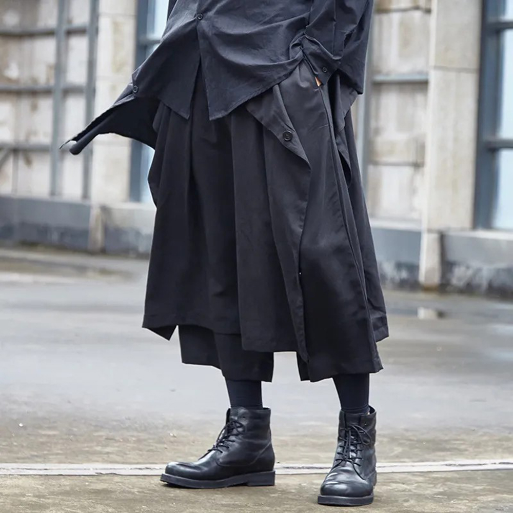 ゴシックダークパンツ Y2k 不規則なサイドボタン サムライ - Mens Fashion Trend 2026 のレビューと価格