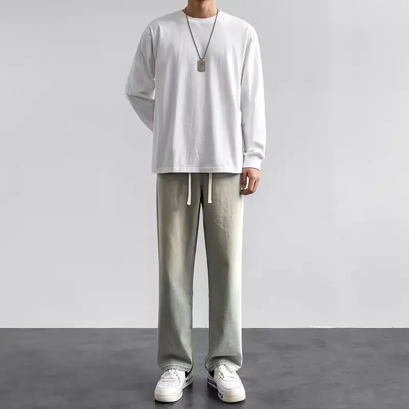 韓国スタイルストリートウェア新ファッションだぶだぶカジュアル - Men'S Fashion Grey Jeans のレビューと価格