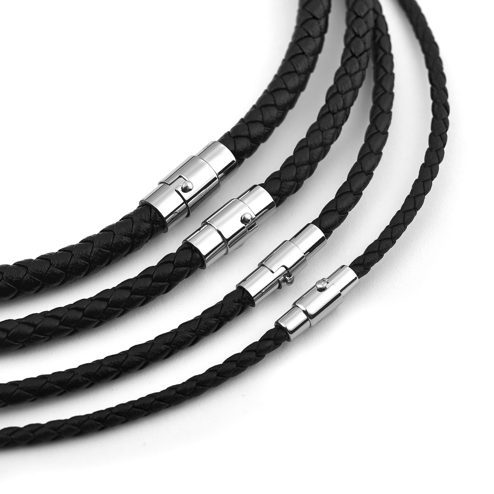 45/50/60cmレザーネックレスワックスロープ、ステンレ - Men'S Fashion Necklaces のレビューと価格