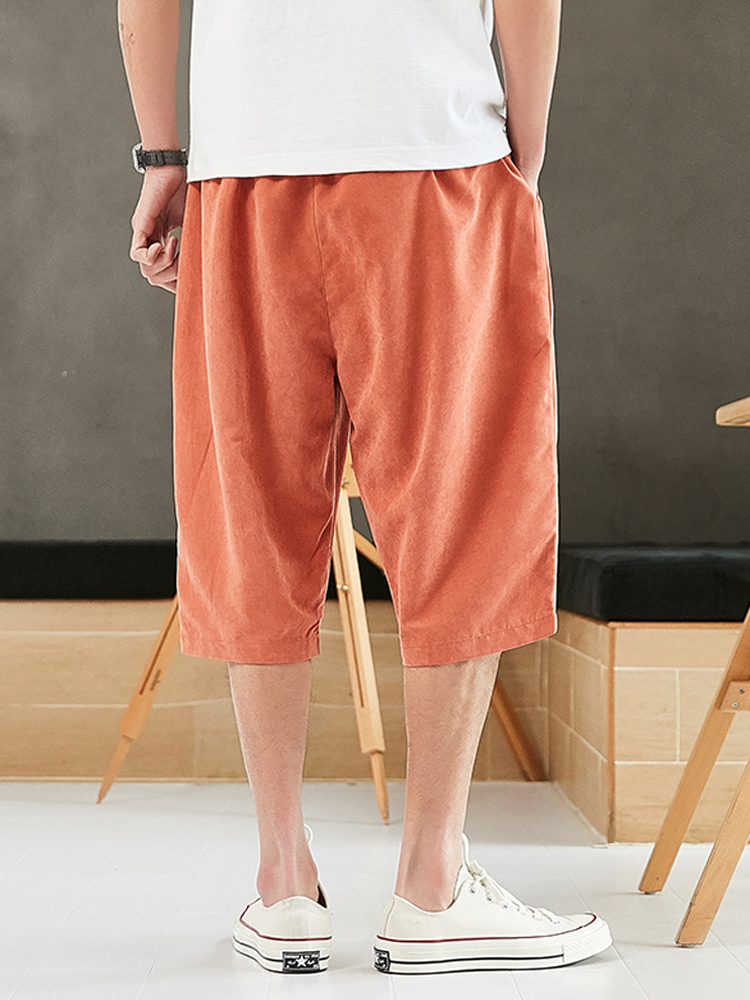 プラスサイズの夏のハーレムパンツ男性ショートジョガー中国風ふ - Chino Pants Men のレビューと価格