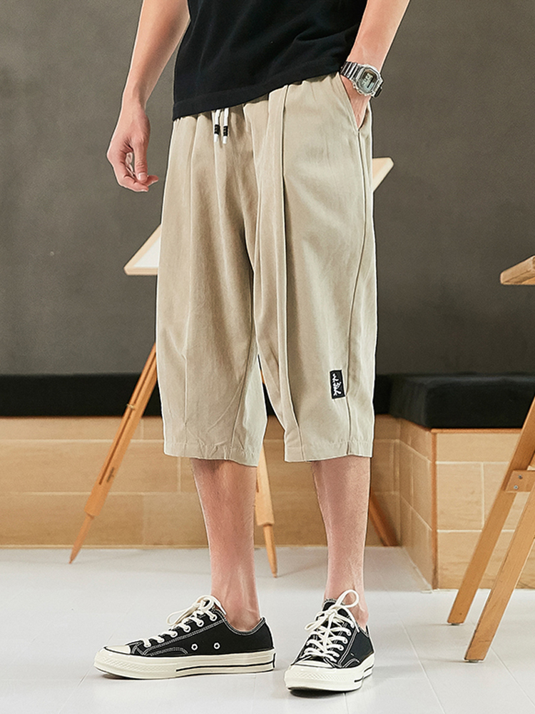 プラスサイズの夏のハーレムパンツ男性ショートジョガー中国風ふ - Chino Pants Men のレビューと価格